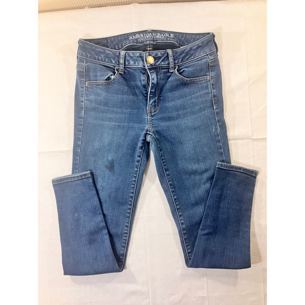 American Eagle Outfitters Womens Jeans Size 4 S Blue Denim Super Stretch Pegging